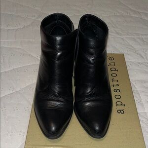 Apostrophe Sleek Black Ankle Booties